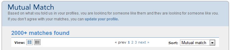 mutual matches feature